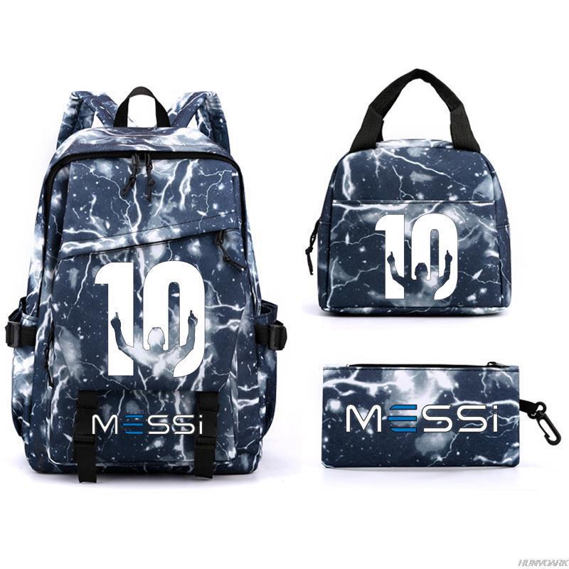 Football Printed Student Backpack Multifunctional Usb Interface Large Capacity Leisure Travel Backpack