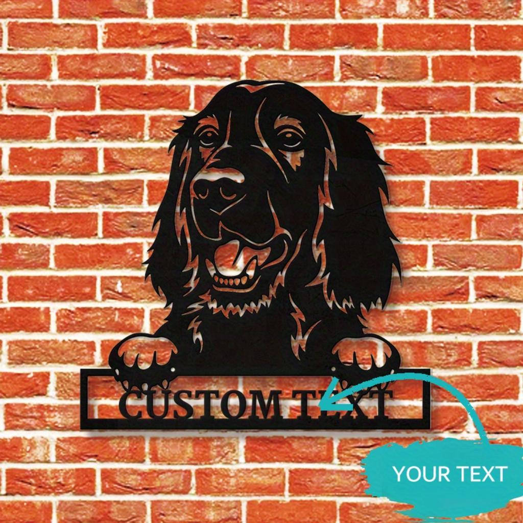 Maßgeschneidertes Irish Setter Hund Metall Wandkunst, Personalisierbares Namensschild für Tierliebhaber