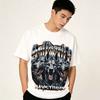 Summer Men'S Short Sleeve T-Shirt American High Street Retro Doberman Direct Injection Printing Fried Color Pure Cotton Loose T-Shirt