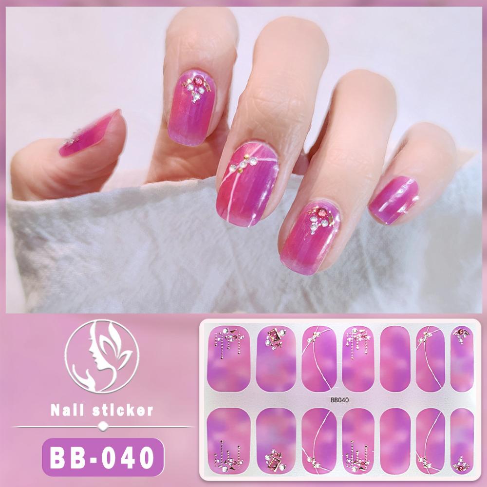 Three-dimensional Waterproof No-bake Gel Nail Polish Film Full Sticker, Spring and Summer Nail Art Film Paper Nail Film Paper