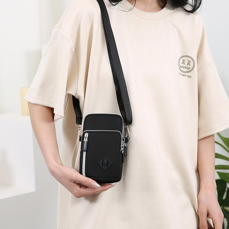 Slim Crossbody Phone Wallet – Water-Resistant Nylon Bag for Women, Adjustable Strap