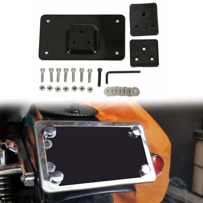 Laydown License Plate Mounting Bracket Kit 3 Hole License Plate Mount Holder for 883 1200 Motorbike Accessory
