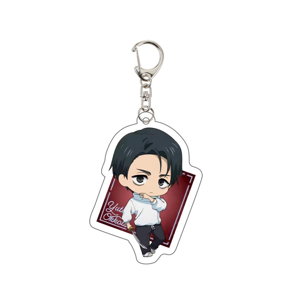 

Anime Jujutsu Kaisen Acrylic Keychain Q Version Thinking Pose Itadori Yuji Gojo Satoru Keyring Bag Charm Peripheral Jewelry Gift