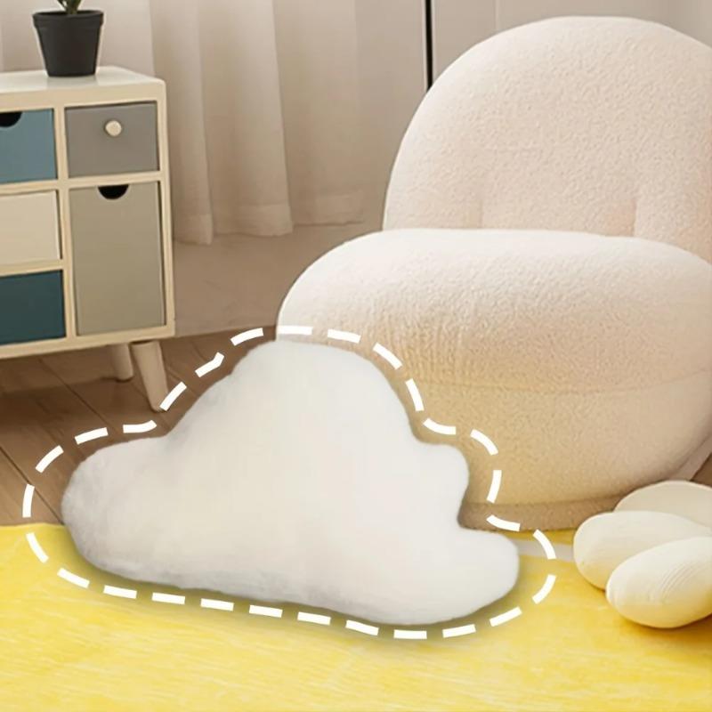 Car cloud-shaped pillow - Short fleece soft car pillow lumbar support
