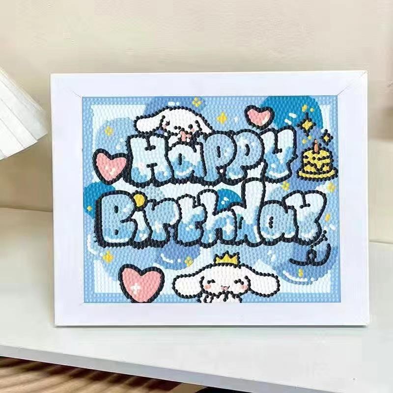 Cartoon Diamond Painting Children's Handmade Diy Diamond Stickers Bedroom Living Room Decorative Painting Masonry Painting with Photo Frame.