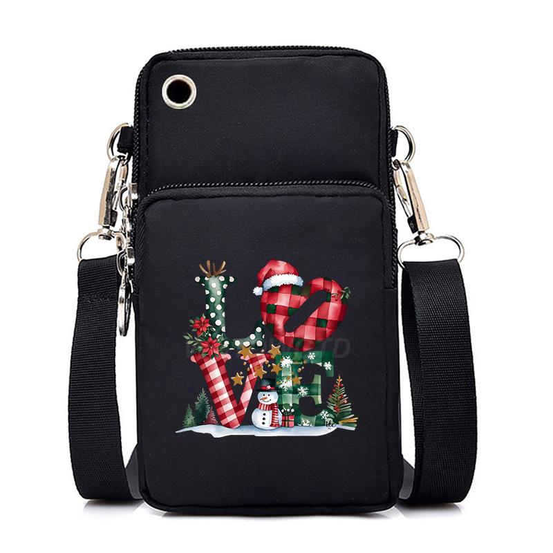 Christmas Christmas Printed Versatile Mobile Phone Bag Multifunctional Going Out Portable Messenger Bag