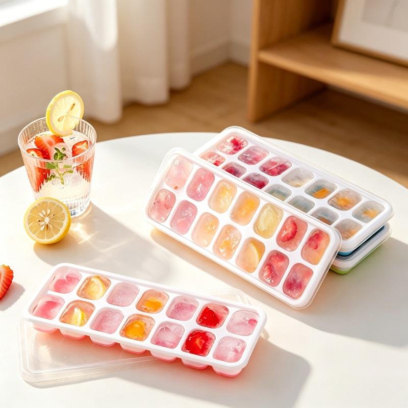 14 Grids Silicone Ice Cube Mold with Cover Square Ice Cube Tray Mold Ice Cube Manufacturer Bar DIY Ice Cocktail Freezing Tool