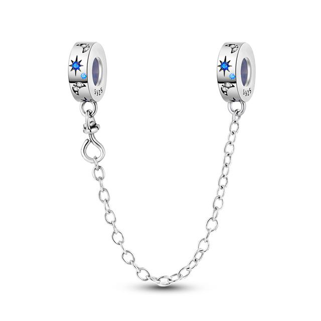 Nový 925 Sterling Silver Sparkling Pav éCrown O Tree Bezpečnostní řetízek Přívěsek Korálky Temperament Náramek Ženy Šperky Dárek