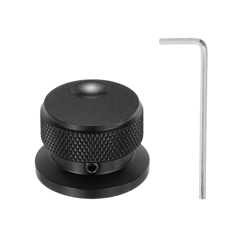Uxcell 1pc Aluminum Potentiometer Knob Universal Volume Tone Control Knob with Oval Groove Indicator for Black 1/4" (6mm) Guitar, (30x20mm)