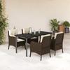 VidaXL Garden Dining Set with Cushions 5 Pcs, Patio Chairs and Table, Terrace Furniture, Modern, Brown 3211944