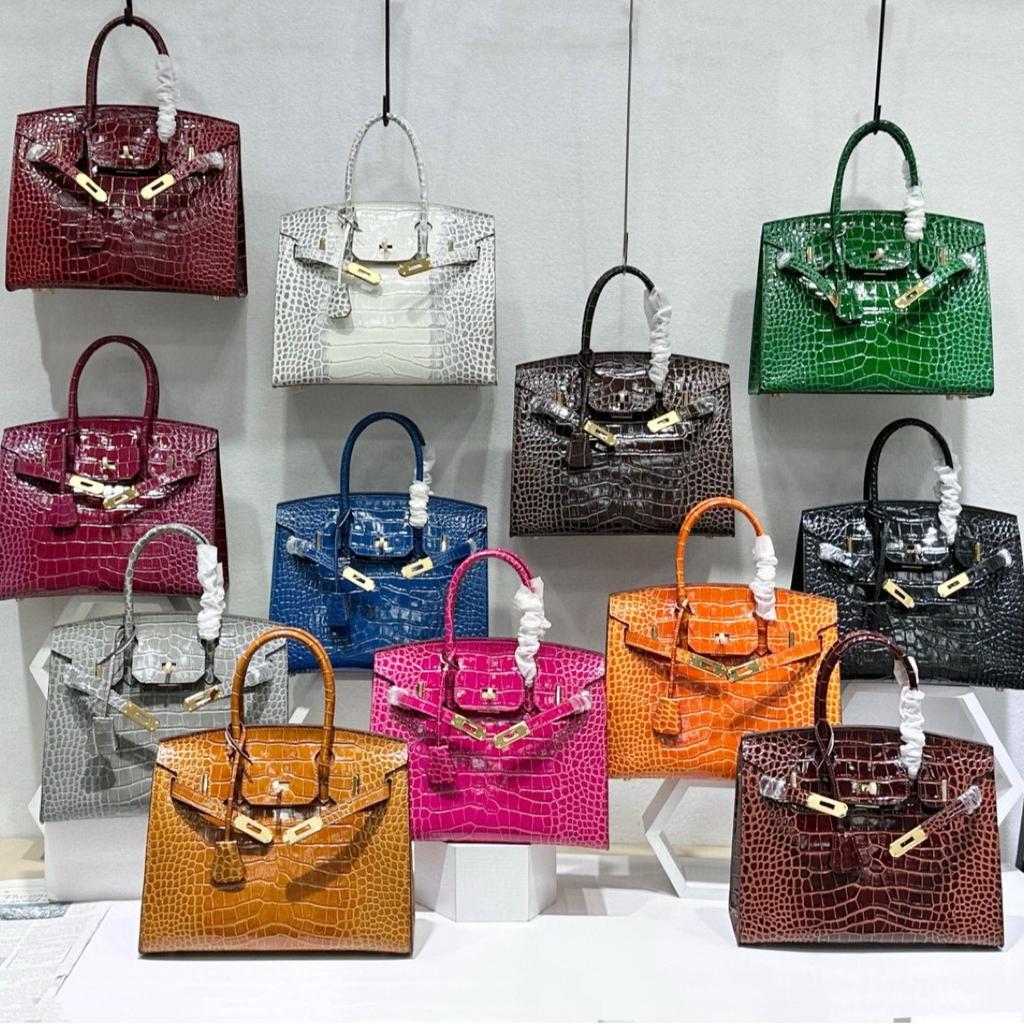 Cross-border exclusive platinum outer stitching crocodile pattern European and American two-layer cowhide one-shoulder cross-body handbag leather bag