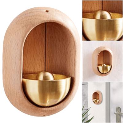 Door Bell Wooden Wind Chimes Magnetic Doorbell Entrance Door Bell Decorative Wind Bell Home Decoration Walnut Copper Ornaments