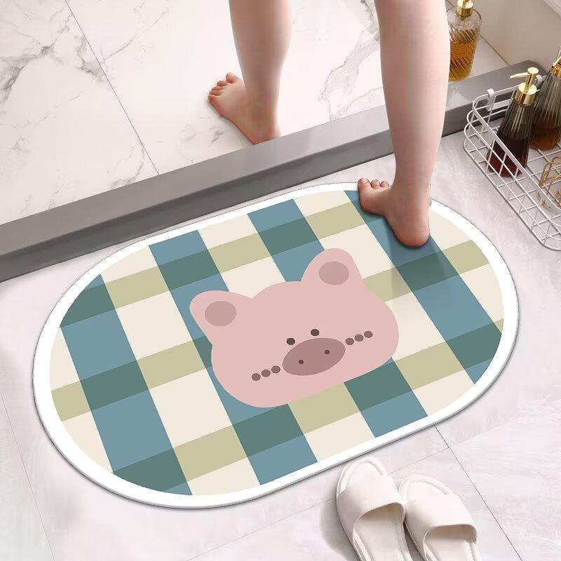 Mata podłogowa do łazienki z ziemi okrzemkowej, toaleta, drzwi do toalety super chłonna szybkoschnąca podkładka pod stopy, dywan antypoślizgowy i zapobiegający upadkom