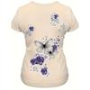 Women's 3D Printed Butterfly & Floral Casual T-Shirt - Vibrant Purple/White/Black/Blue/Grey, Breathable Machine-Washable Fabric, All-Season Comfort