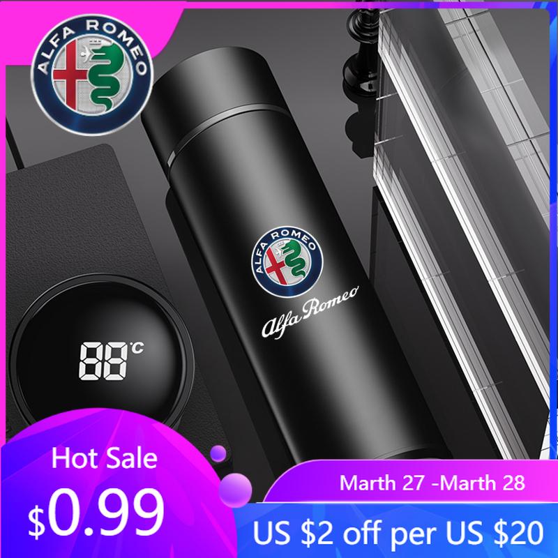 Per Alfa Romeo Tazza termica in acciaio inossidabile display smart sottovuoto Tazza per l'acqua Per Alfa Romeo Giulia Stelvio MiTo Giulietta Tonale AL