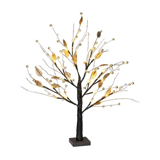 22" Berry Blossom Twinkling Tree with Lights 24 LED Lighted Branches Artificial Christmas Tabletop Bonsai Lamp for Living Room Bedroom Home Decor