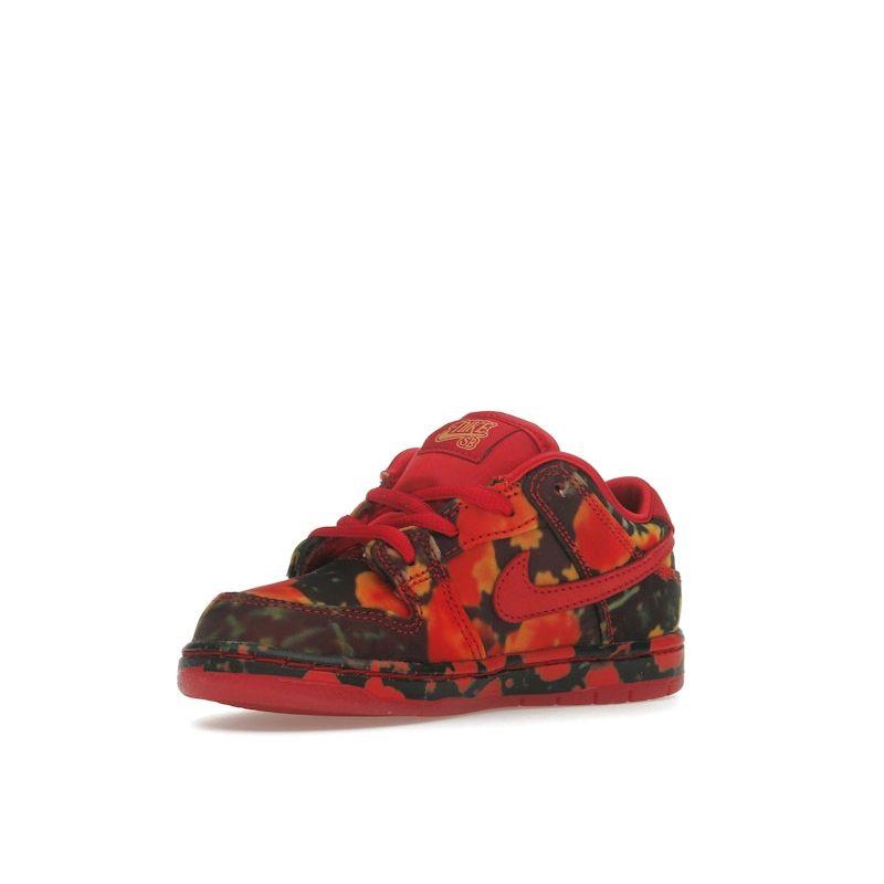 Nike The Wizard of Oz X Dunk Low SB TD Poppy Field Baby Sneakers Red Varsity-Red University-Gold FZ1237-600