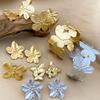 CARLIDANA Joyería de Moda Pulseras Chapadas en Oro Set de Regalo Acero Inoxidable Martillo Mariposa Flor Brazalete Pendientes Anillos
