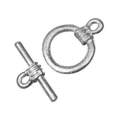 Round Clasp, 14mm Ø, Platinum, 1 Pc
