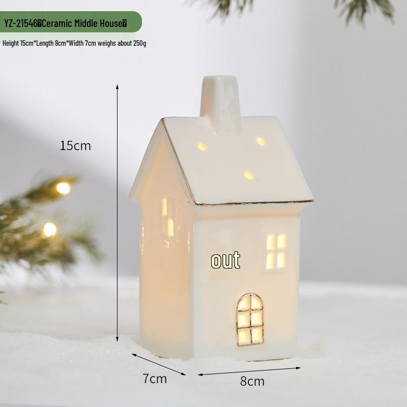 Luminous Ceramic Christmas Tree Ornament for Home Decor As Shown