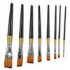 8Pcs Paint Brushes Set Ergonomic Handle Soft Bristles Waterproof Black Gold Soft Bristles for Art