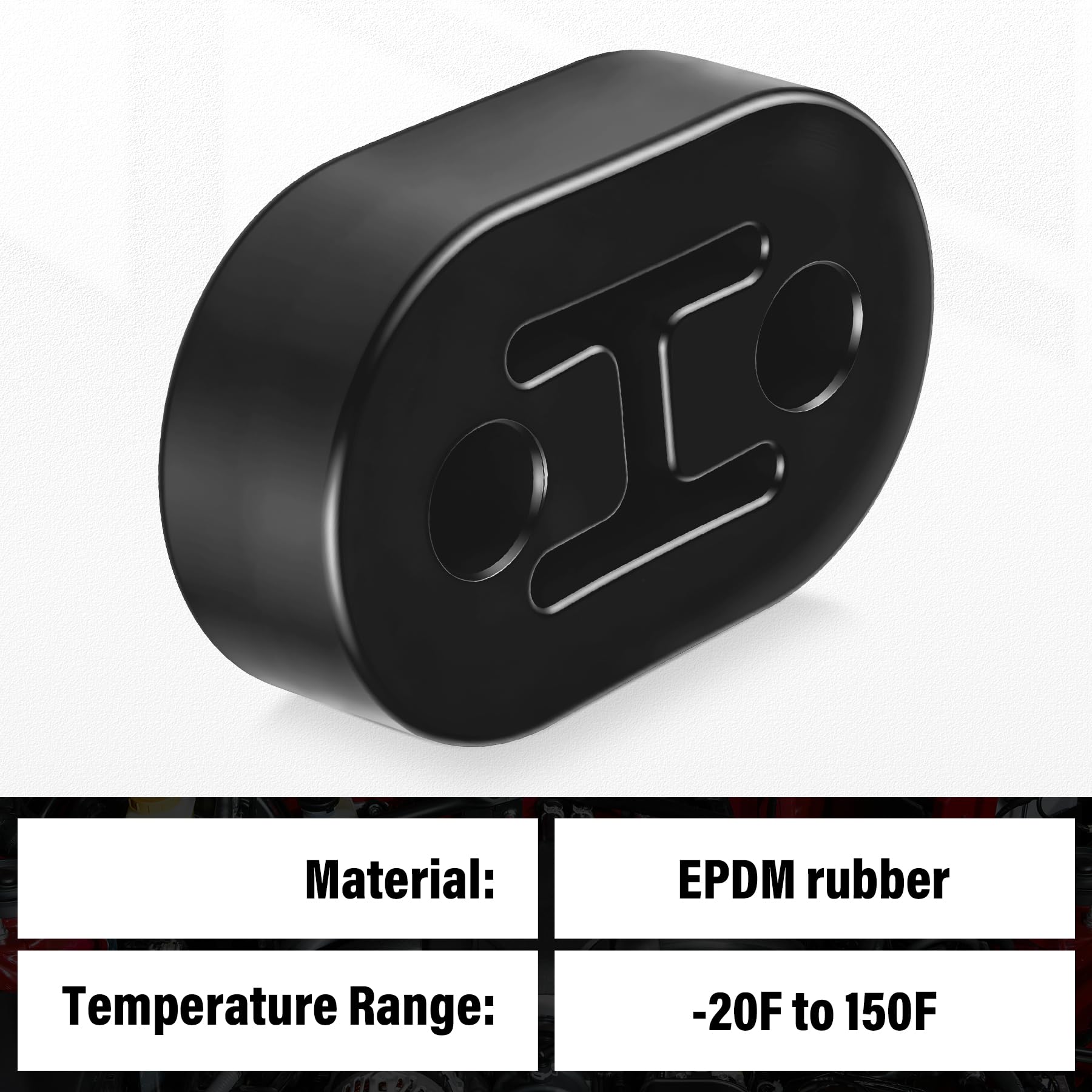 Universal Car Exhaust Rubber Hanger 2 Hole Shock Absorption Silencer Mount Bracket Vibration Damping Isolator Extended Length
