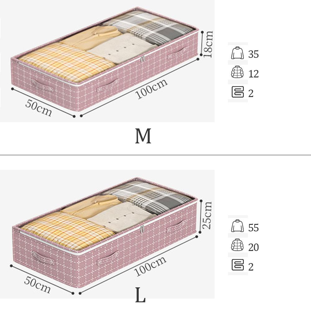 1Pc Under Bed Storage Containers, Large Capacity Underbed Storage Bags Organizer, Thick Fabric Storage Bins with Clear Window