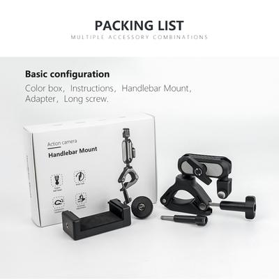 Camera Mount Clamp Mount Bicycle Handlebar Adapter Mount with Dual 360 Degrees Rotatable Ball Head with