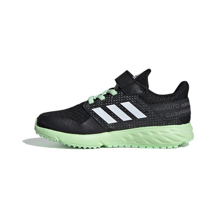 Adidas Fortafaito EL K Slip Resistant Low top Kids' Running Shoes Black Green Children Aged 3 7 Years Old EE7308