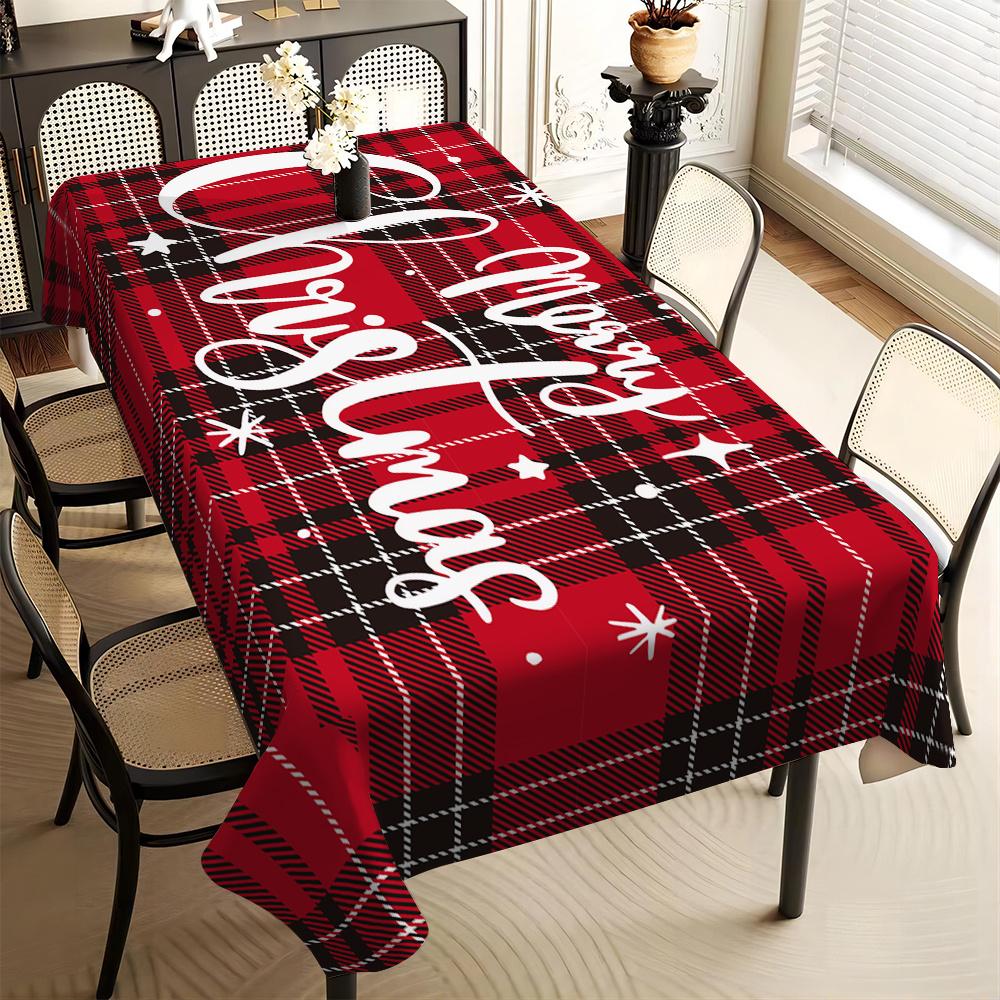 1pc Tablecloth New Christmas Theme Printed Tablecloth Washable Suitable for Home Kitchen Restaurant, Coffee Shop, Party, Holiday Table Decoration Wedd