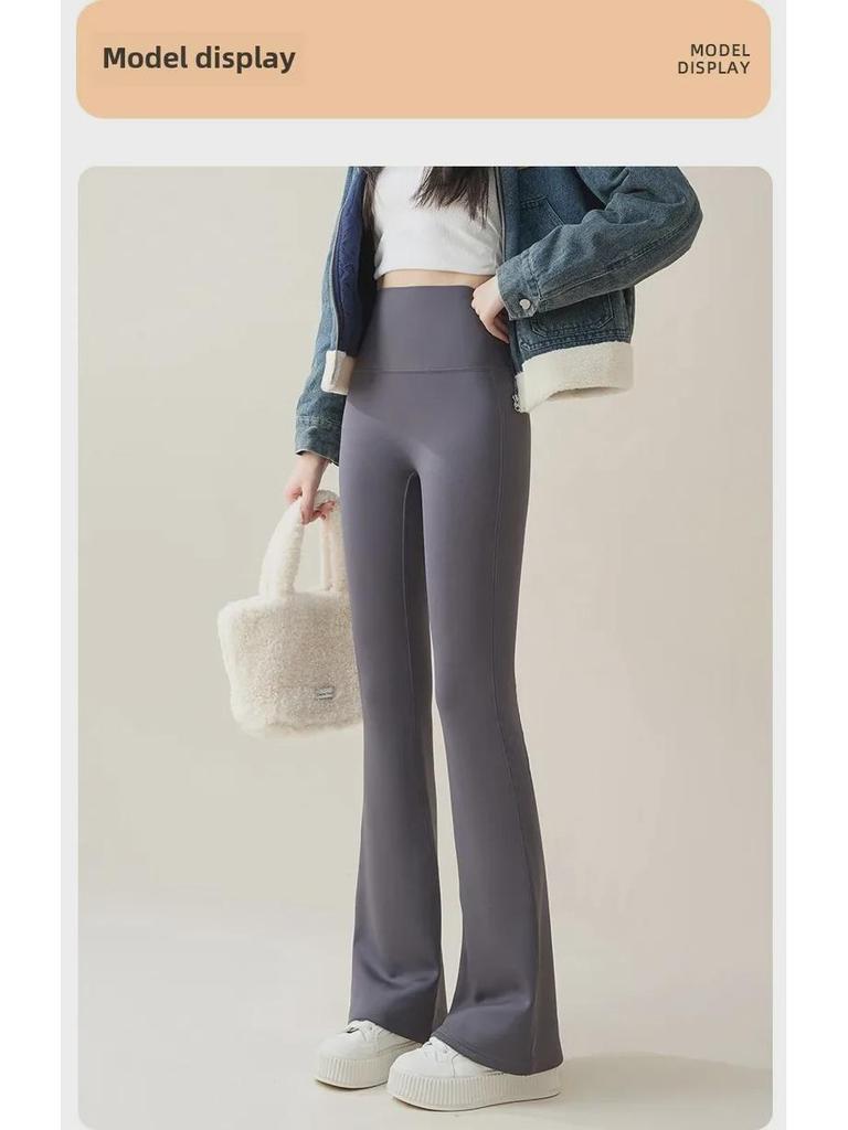 Women's High-Waist Flared Pants - Petite, Lightweight Summer Style, 2025 Collection, No-Drop Long Casual Design