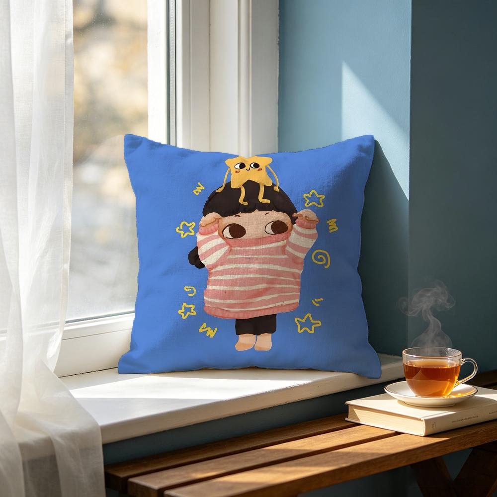 Cartoon KKim Girl Cushion Cover Cushion Cover Set Pcs x x x Pillowcase Decorative Sofa Home Decor