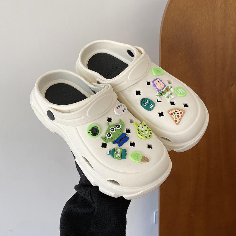 Sabotți cu talpă groasă pentru femei, care adaugă înălțime: Elegant, Antiderapant, Respirabil, Cu vârf închis pentru Exterior, Birou, Sală de operații sau pentru Purtare de vară.