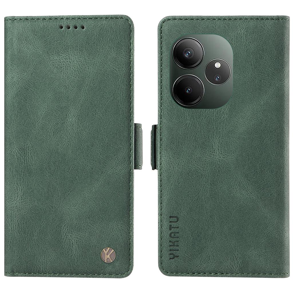 For Realme GT 6 5G Case PU Leather Phone Cover with Card Holder Side Magnetic Clasps