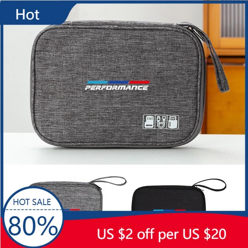 2025 Hot Car Styling Digital Storage Bag Portable USB Data Cable Plug Case For BMW Motorsport X1 X3 X5 E39 E46 E90 F20 E60 F30 E