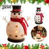Christmas Party Ornament Decor Holiday Tealight Stand Holder Iron Snowman Candle for Tabletop Table Centerpiece
