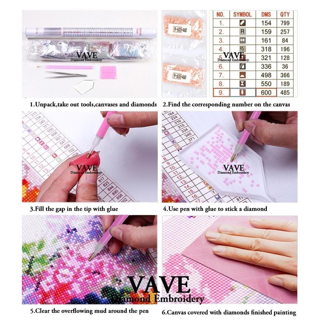 Picturi de broderie 5D cu strass lipite DIY pictură cu diamante cu punct de cruce cu diamant complet