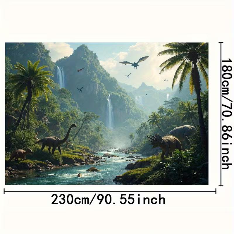 2D Jurassic Dinosaur Backdrop, Prehistoric Jungle Photography Background