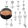 14G Heart Flower Shaped Navel Piercing Water Drop Belly Button Piercing Pendant Belly Piercing Women Jewelry