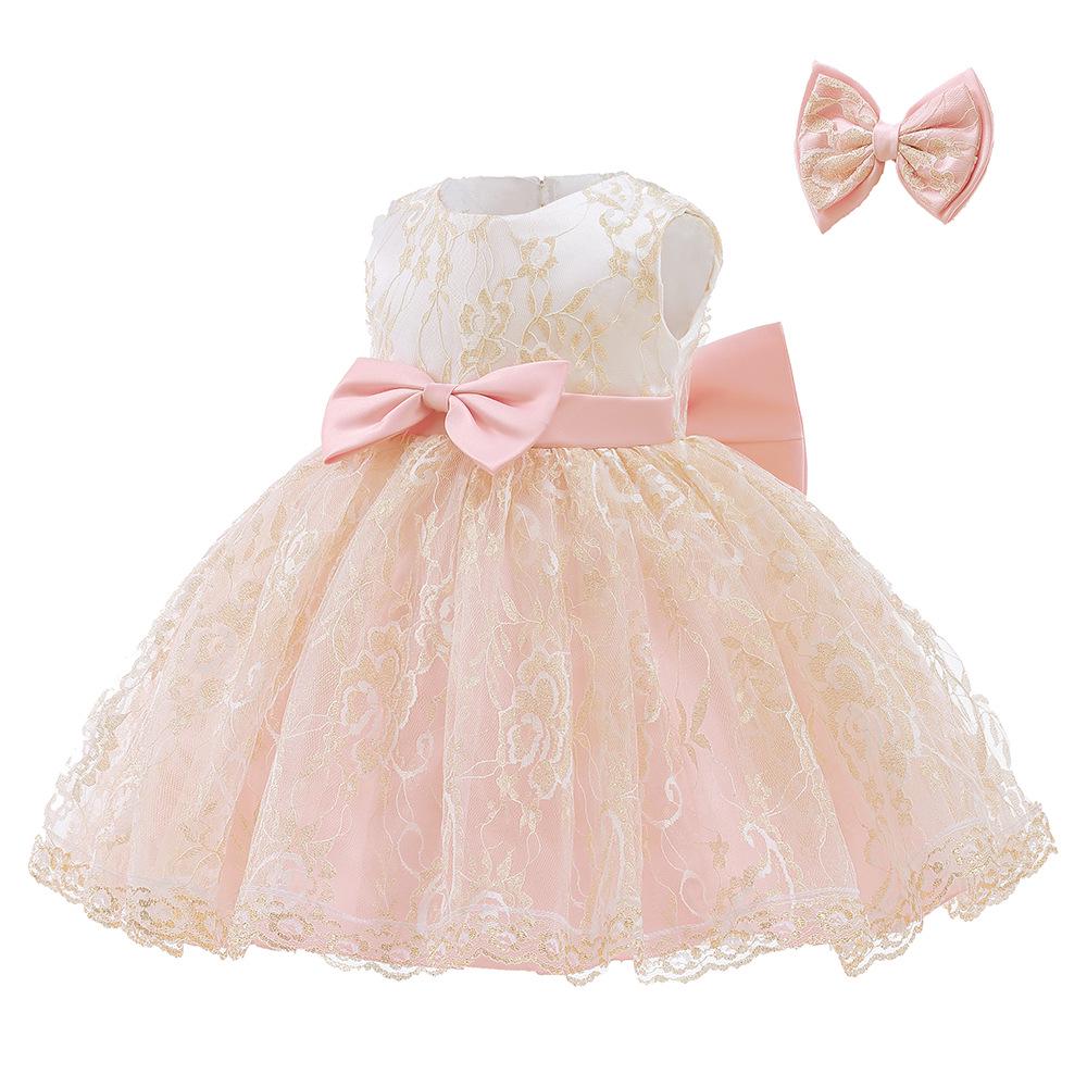 Abito Principessa in Pizzo Primavera 2026 - Outfit Color Block Gonfio per Performance per Bambini
