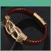 Genuine Punk Bracelet Men Leather Handcuffs Stainless Steel Cuff Chain Bangles Male Jewelry