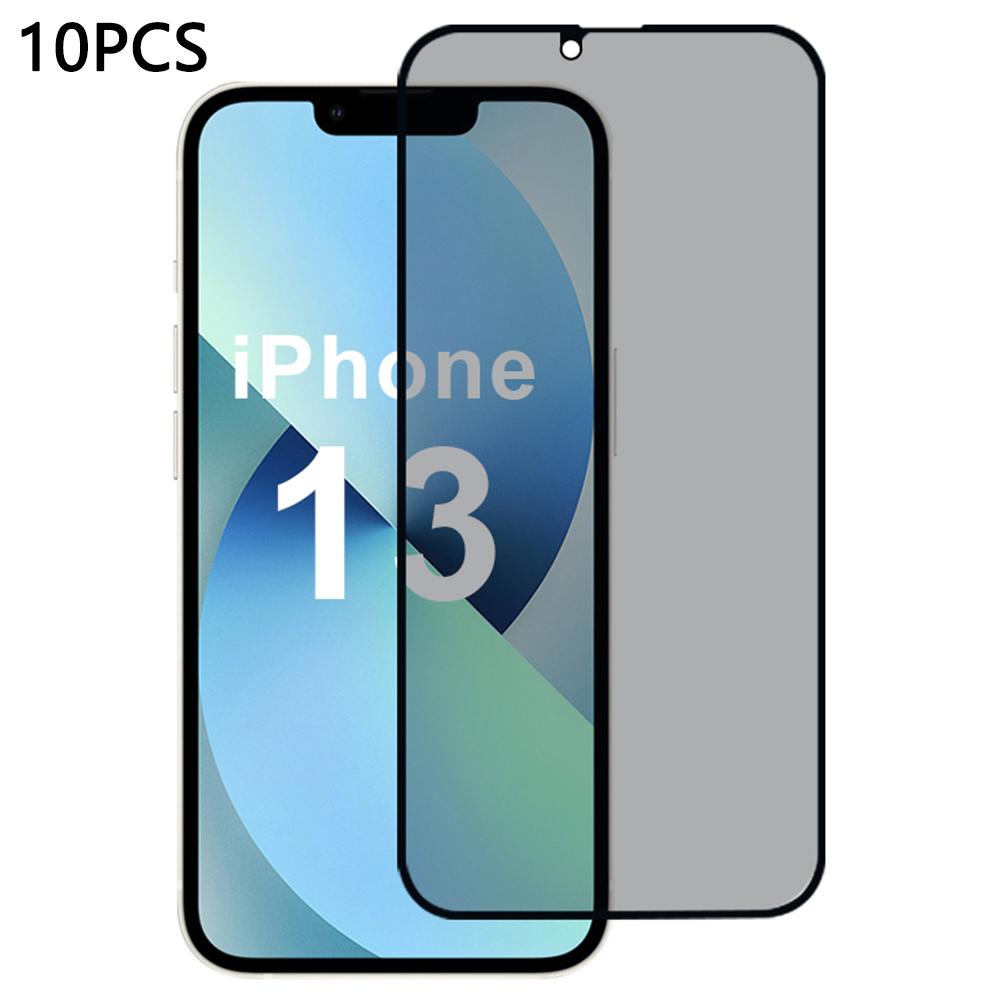

10Pcs/Pack For iPhone 13 Screen Protector Anti Spy 2.5D Silk Printing High Aluminum-Silicon Glass Film Type A