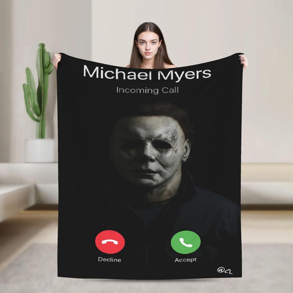 Halloween Michaels Myersed Warm Soft Blanket Decorative Plush Throw Blanket Print Couch Chair Flannel Bedspread Sofa Bed Cover