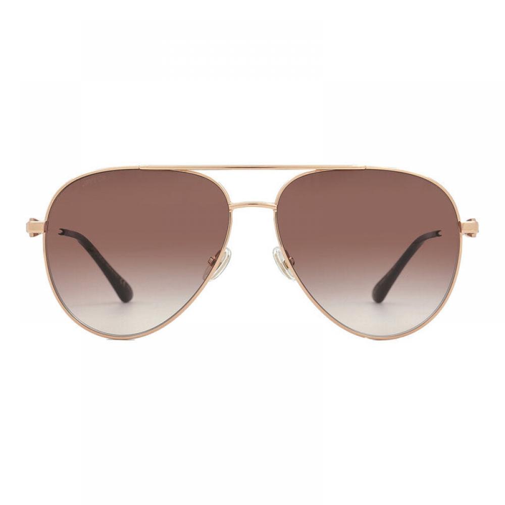 Jimmy Choo Sunglasses Aviator Full Rim  Gold Copper Frame And Brown Gradient Lens Gold Copper