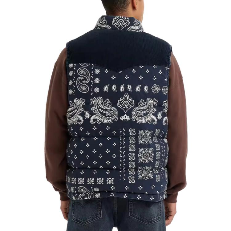 Levi's Vests Men's Navy Blue Stand Collar Moderate Other A5634-0001