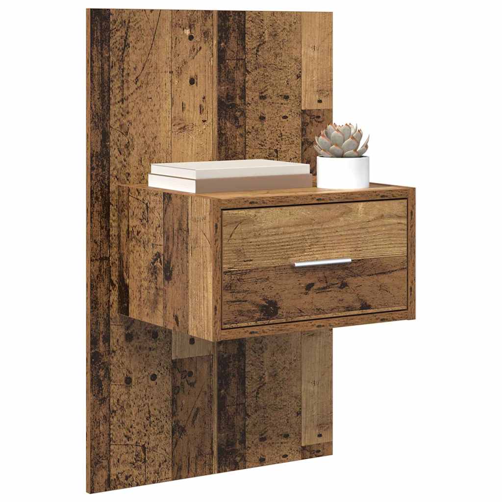 Nightstand Set of 2 Reclaimed Wood Look 50 x 32.5 x 80 cm Particleboard