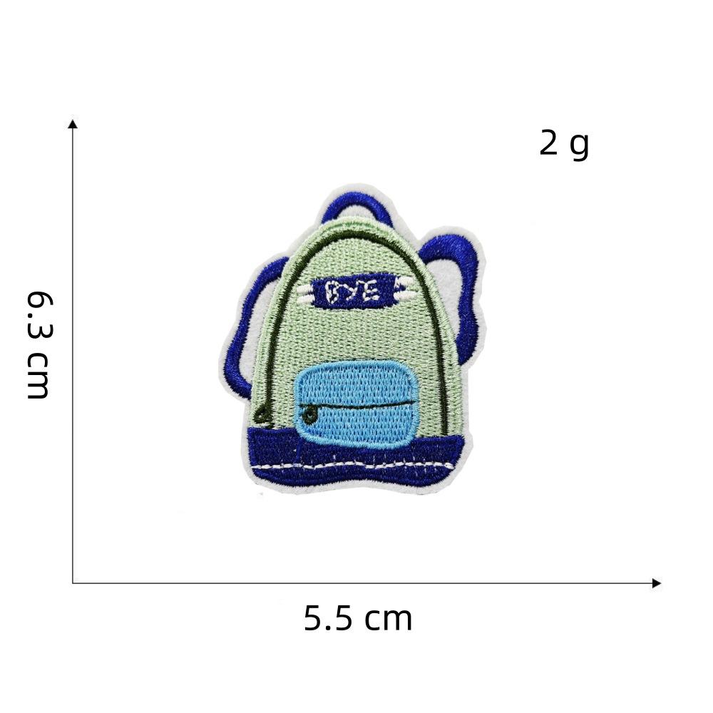Personalized Blue Series Cloth Sticker Graffiti Decoration Cartoon Guitar Suitcase Computer Embroidery Hot Melt Adhesive Sticker