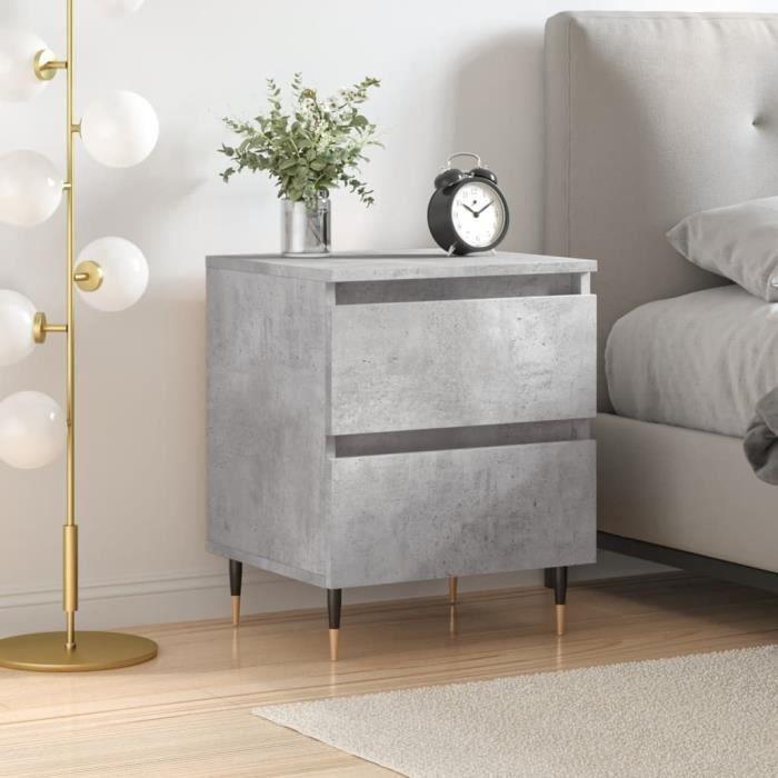 VidaXL Table de chevet gris béton 40x35x50 cm bois d’ingénierie 826868