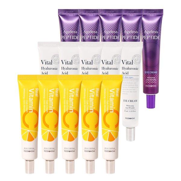  5ea  Food AholiC Large CapaCity Eye Cream Peptide Hyaluron Vitamin C 40ml Choose 1
