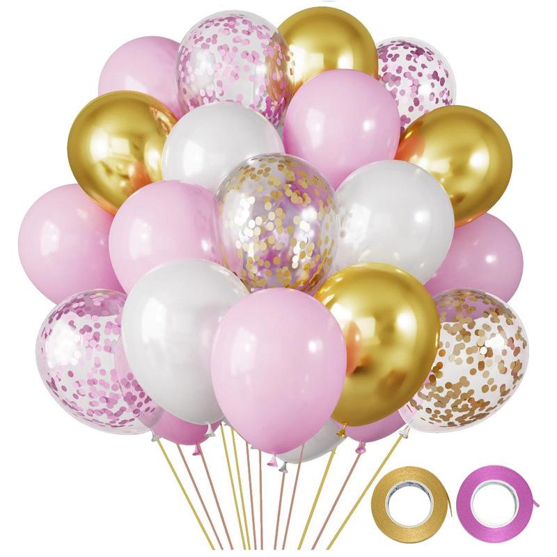 12-Inch Sequin Metallic Latex Balloons, 30pcs - Perfect for Birthday Party Decorations